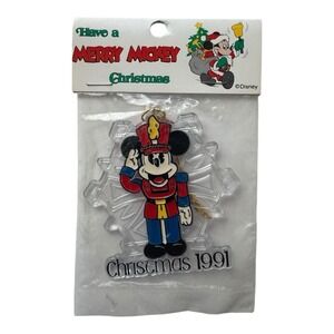 Disney Have a Merry Christmas Mickey Mouse 1991 Nutcracker Snowflake